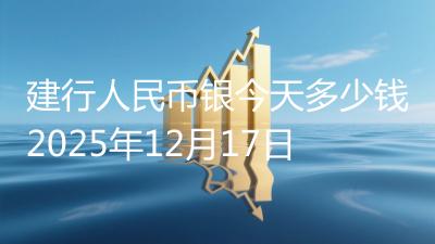 建行人民币银今天多少钱2025年12月17日