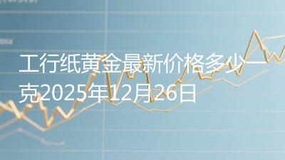 工行纸黄金最新价格多少一克2025年12月26日