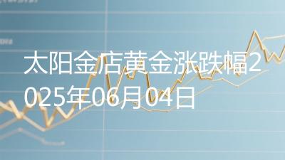 太阳金店黄金涨跌幅2025年06月04日