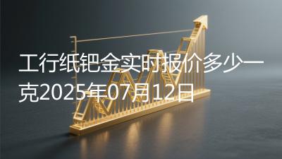 工行纸钯金实时报价多少一克2025年07月12日