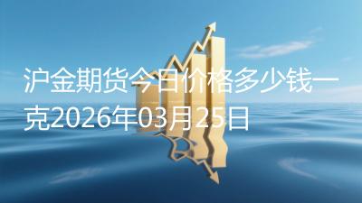 沪金期货今日价格多少钱一克2026年03月25日