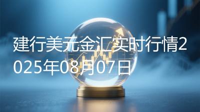 建行美元金汇实时行情2025年08月07日