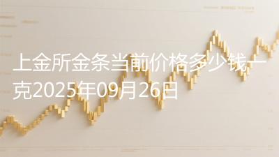 上金所金条当前价格多少钱一克2025年09月26日