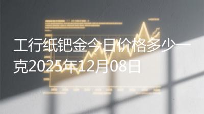 工行纸钯金今日价格多少一克2025年12月08日