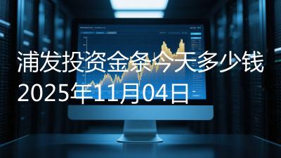 浦发投资金条今天多少钱2025年11月04日