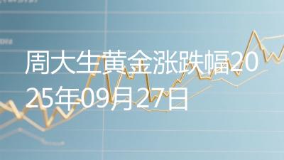 周大生黄金涨跌幅2025年09月27日