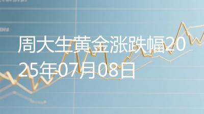 周大生黄金涨跌幅2025年07月08日