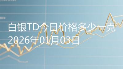 白银TD今日价格多少一克2026年01月03日