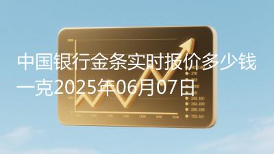 中国银行金条实时报价多少钱一克2025年06月07日