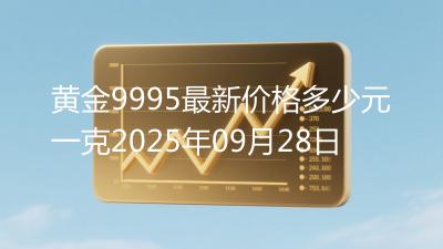 黄金9995最新价格多少元一克2025年09月28日