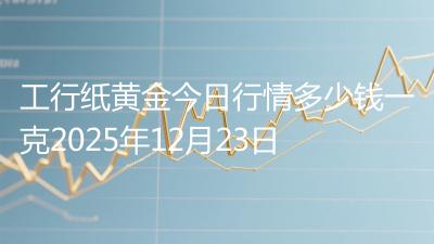 工行纸黄金今日行情多少钱一克2025年12月23日