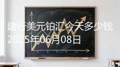 建行美元铂汇今天多少钱2025年06月08日