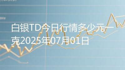 白银TD今日行情多少元一克2025年07月01日