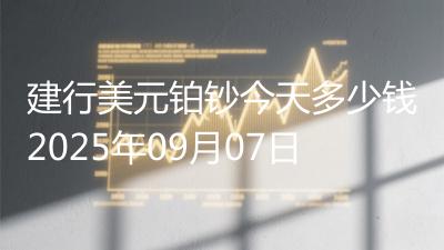 建行美元铂钞今天多少钱2025年09月07日