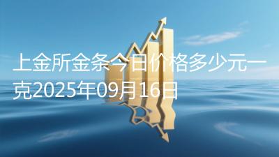 上金所金条今日价格多少元一克2025年09月16日