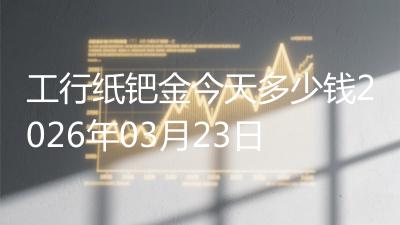工行纸钯金今天多少钱2026年03月23日