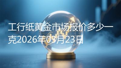 工行纸黄金市场报价多少一克2026年03月23日