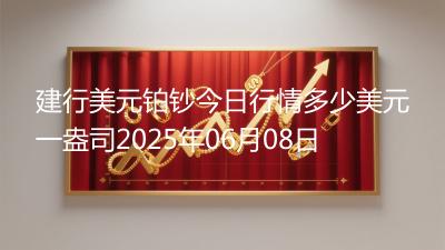 建行美元铂钞今日行情多少美元一盎司2025年06月08日