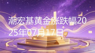 潮宏基黄金涨跌幅2025年07月17日