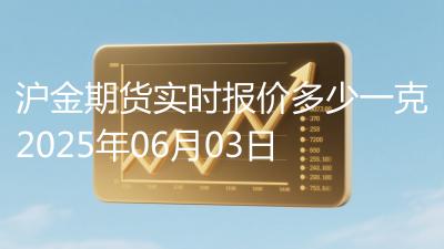 沪金期货实时报价多少一克2025年06月03日