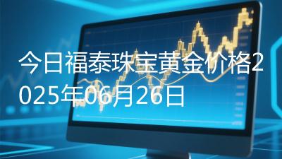 今日福泰珠宝黄金价格2025年06月26日