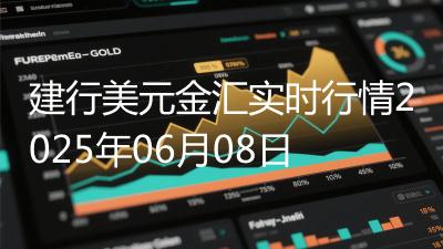 建行美元金汇实时行情2025年06月08日