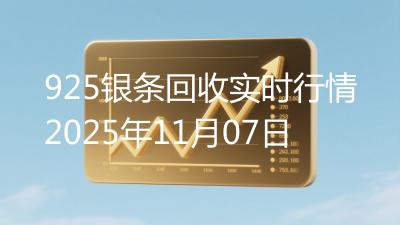 925银条回收实时行情2025年11月07日
