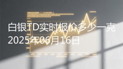 白银TD实时报价多少一克2025年06月16日