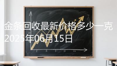 金条回收最新价格多少一克2025年06月15日