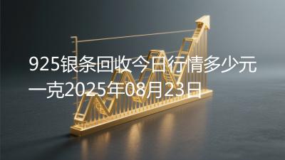 925银条回收今日行情多少元一克2025年08月23日