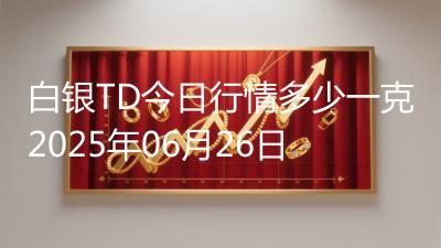 白银TD今日行情多少一克2025年06月26日