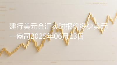 建行美元金汇实时报价多少美元一盎司2025年06月13日