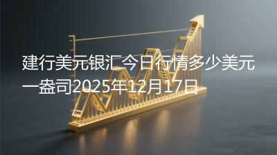 建行美元银汇今日行情多少美元一盎司2025年12月17日