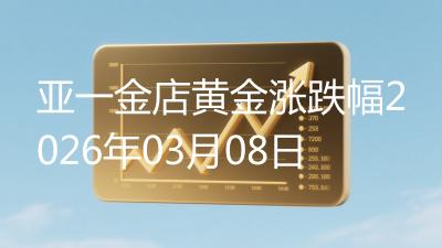 亚一金店黄金涨跌幅2026年03月08日