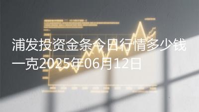 浦发投资金条今日行情多少钱一克2025年06月12日