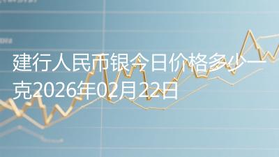建行人民币银今日价格多少一克2026年02月22日