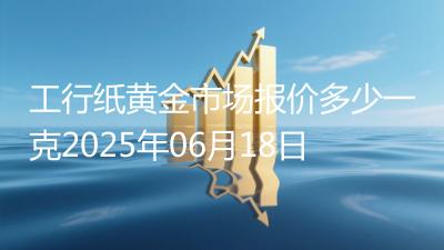 工行纸黄金市场报价多少一克2025年06月18日