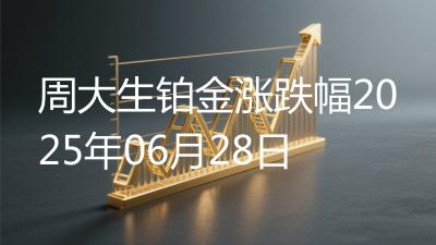 周大生铂金涨跌幅2025年06月28日