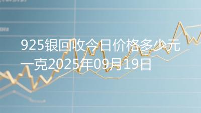 925银回收今日价格多少元一克2025年09月19日