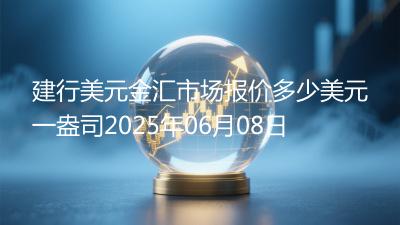 建行美元金汇市场报价多少美元一盎司2025年06月08日
