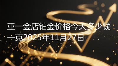 亚一金店铂金价格今天多少钱一克2025年11月27日
