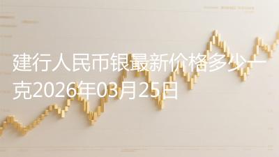 建行人民币银最新价格多少一克2026年03月25日