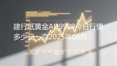 建行纸黄金AU9999今日行情多少元一克2025年06月08日