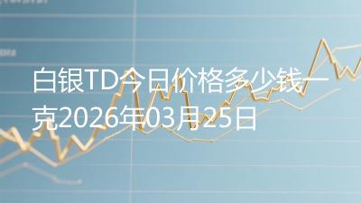 白银TD今日价格多少钱一克2026年03月25日