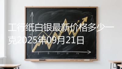 工行纸白银最新价格多少一克2025年09月21日