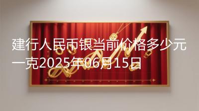 建行人民币银当前价格多少元一克2025年06月15日