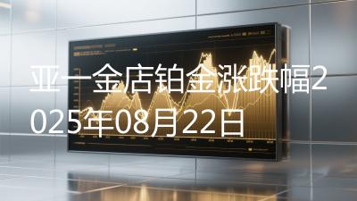 亚一金店铂金涨跌幅2025年08月22日