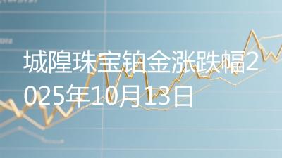 城隍珠宝铂金涨跌幅2025年10月13日