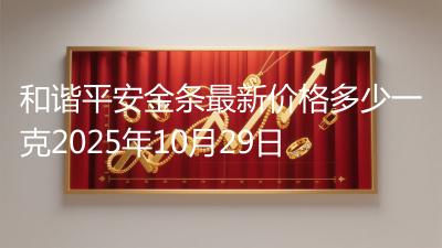 和谐平安金条最新价格多少一克2025年10月29日