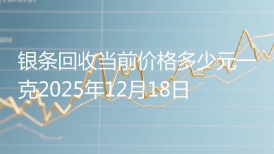 银条回收当前价格多少元一克2025年12月18日